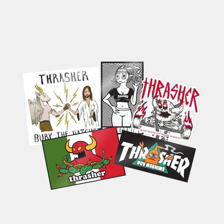 Наклейки THRASHER X TOY MACHINE - 4" STICKER PACK