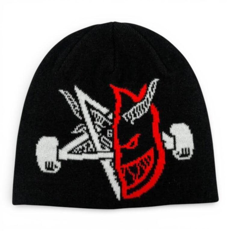 Шапка THRASHER X SPITFIRE THRASH & BURN SKULLY BEANIE BLACK