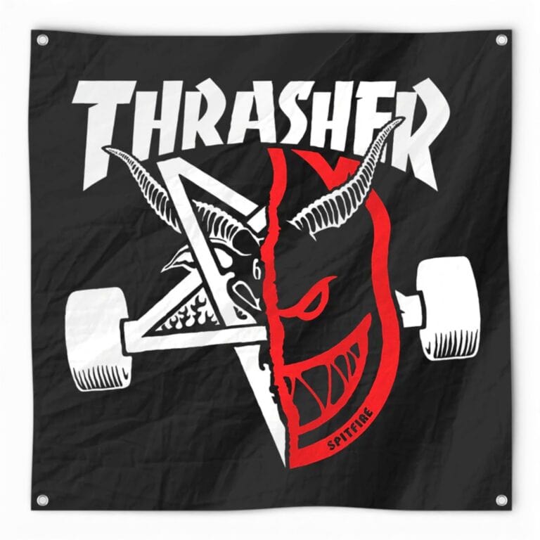 Банер THRASHER X SPITFIRE THRASH & BURN  BLACK