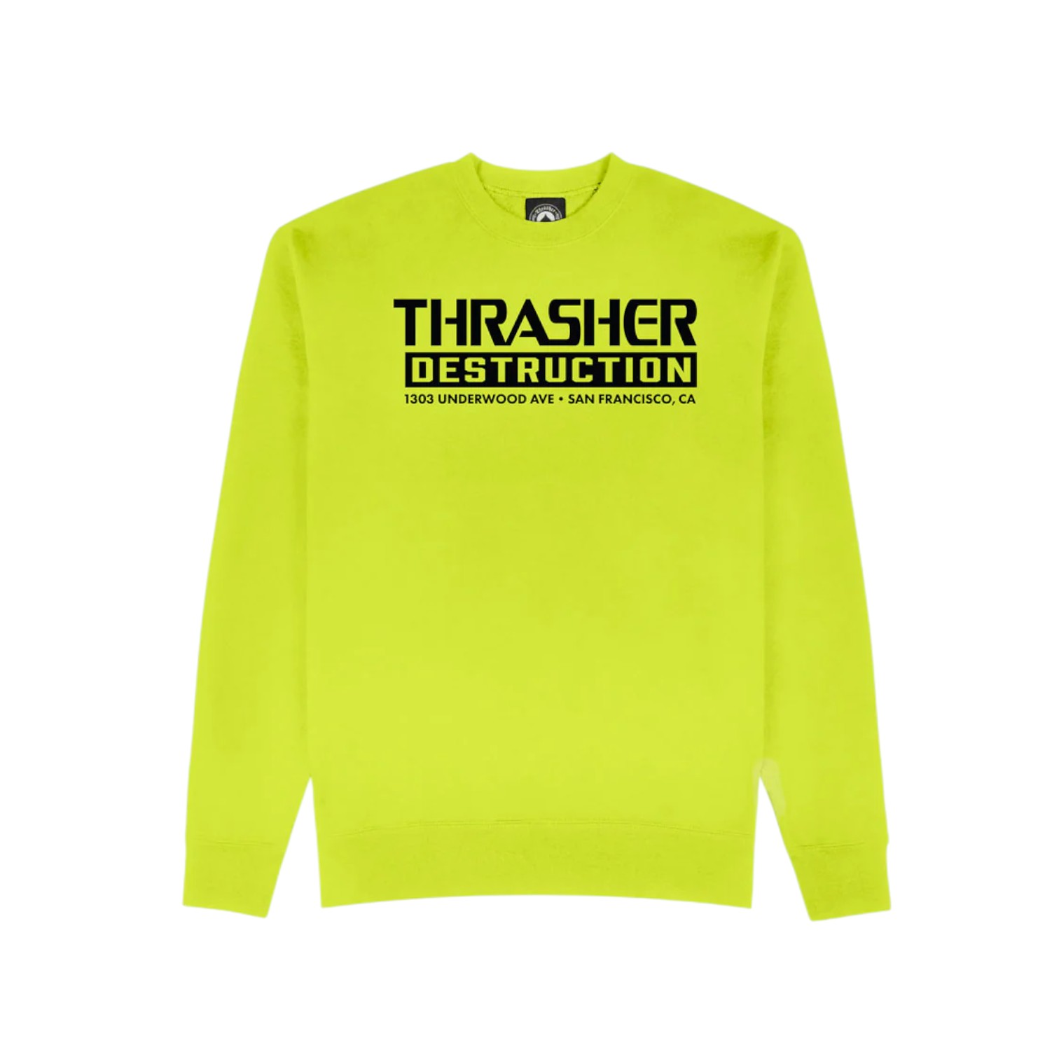 DESTRUCTION-HIVISGREEN-CREWNECK-FRONT