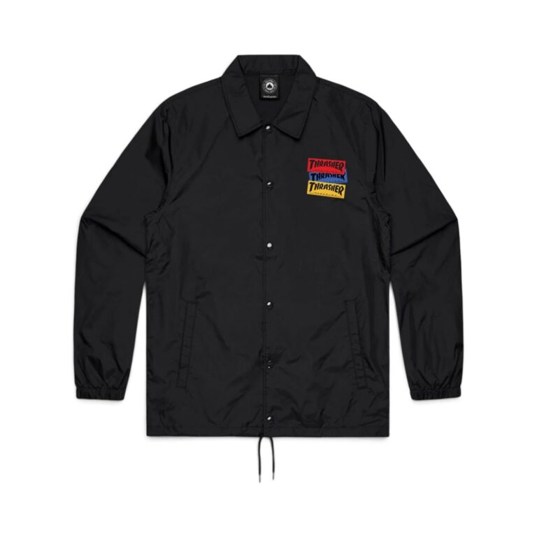 Куртка Thrasher STICKER COACH JACKET  BLACK/BLACK